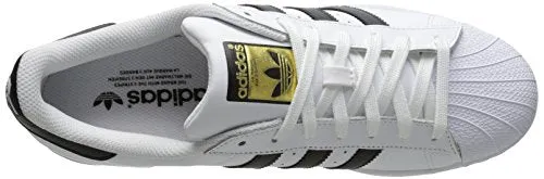 Adidas Strung Running Shoes adidas Originals Men's Superstar Casual Sneaker, White/Core Black/White, 8.5 M US