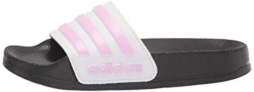 James Harden Adidas Shoes adidas Adilette Shower Slides Sandal, Cream White/Clear Lilac/White, 11 US Unisex Little Kid