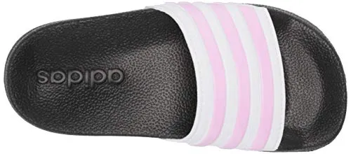 adidas Adilette Shower Slides Sandal, Cream White/Clear Lilac/White, 11 US Unisex Little Kid Adidas Dna Shoes