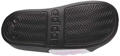 Adidas Courtjam Control Tennis Shoes adidas Adilette Shower Slides Sandal, Cream White/Clear Lilac/White, 11 US Unisex Little Kid