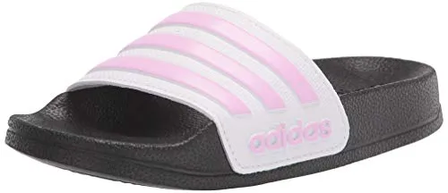 adidas Adilette Shower Slides Sandal, Cream White/Clear Lilac/White, 11 US Unisex Little Kid Adidas Squat Shoes