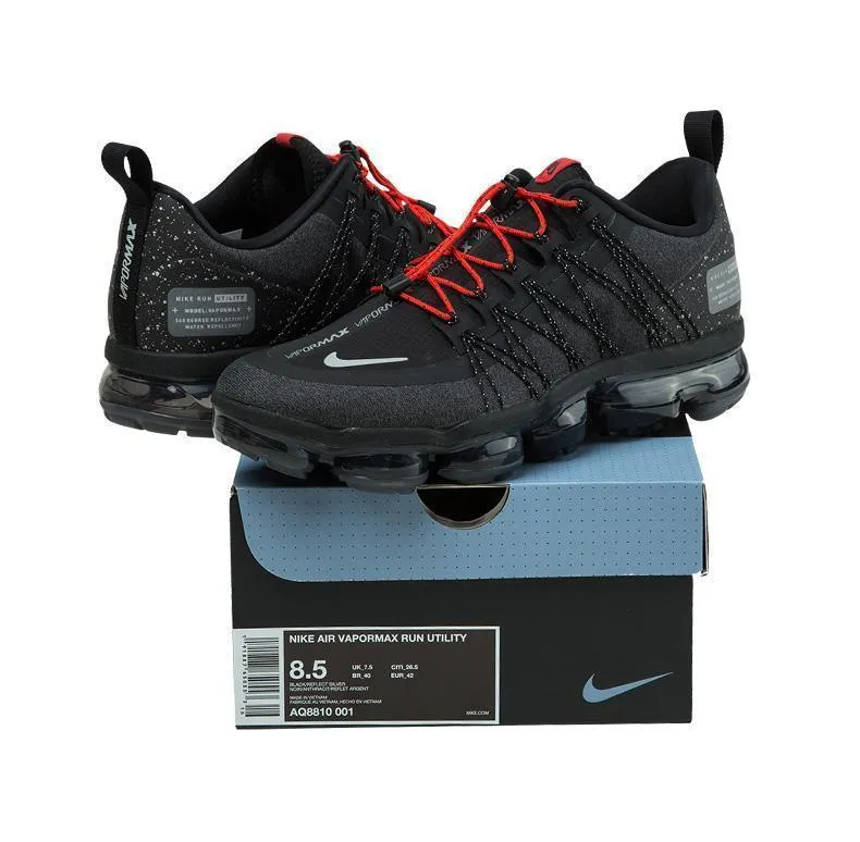 Led Light Sneakers Nike Air Vapormax Run Utility Black Red Shoes Sneakers Men Sale Size US 7, 8, 8.5, 9, 10, 11