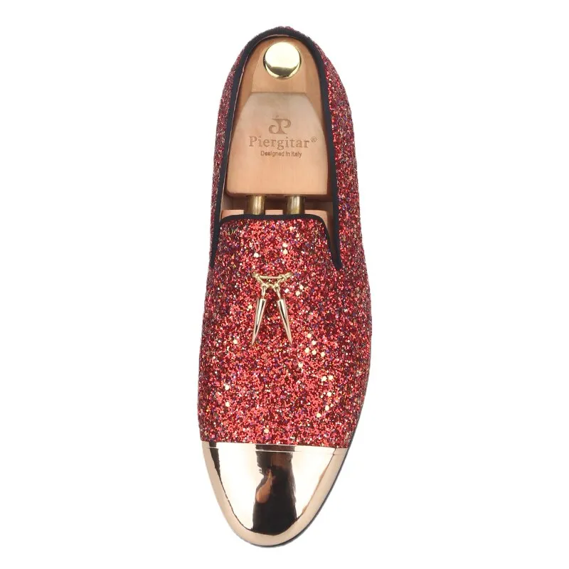 Wingtip Loafers Handmade Suede Gold Metal Buckle Loafers