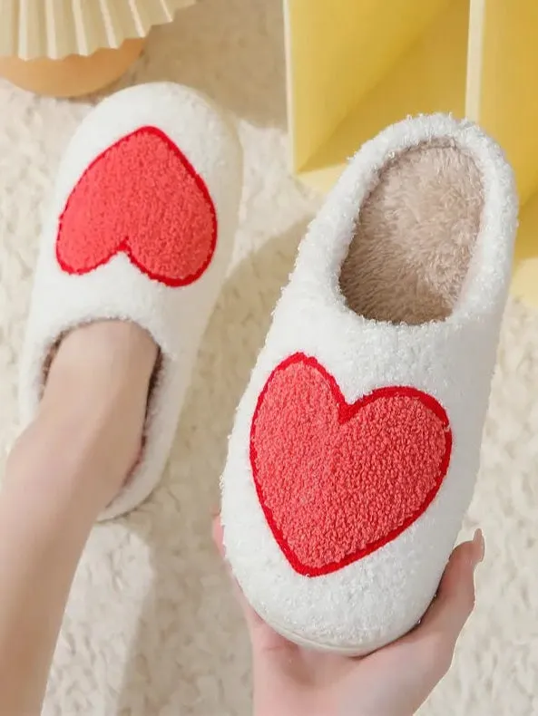 Mypillow Slippers Valentine Heart Fleece Warm Soft Slipper