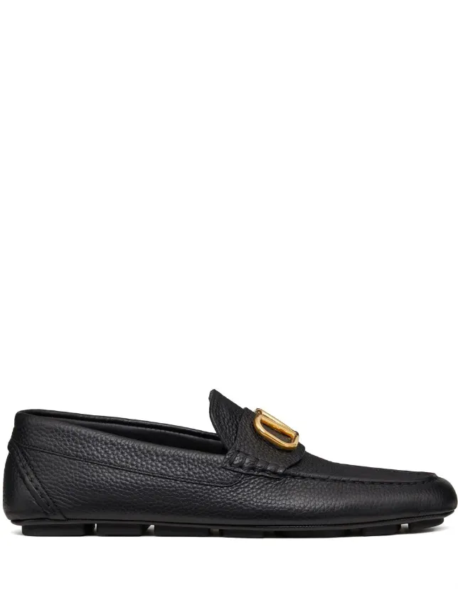 Loafers And Drivers Valentino Garavani VLogo signature driving shoe in grainy calfskin leather