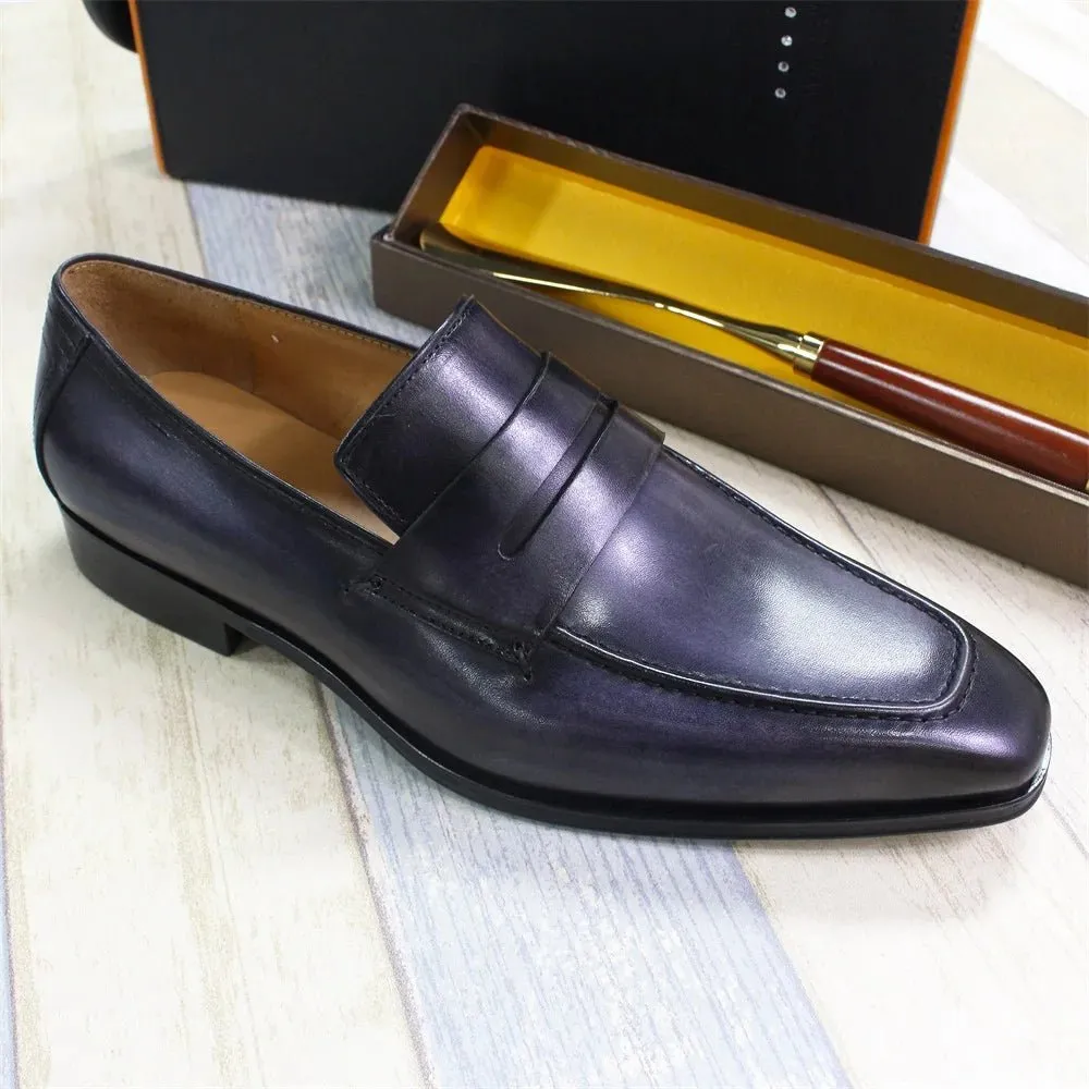 Loafers With Open Back Slip-On Loafers for Men - Premium Leather Shoes (Weddings, Formal Events)