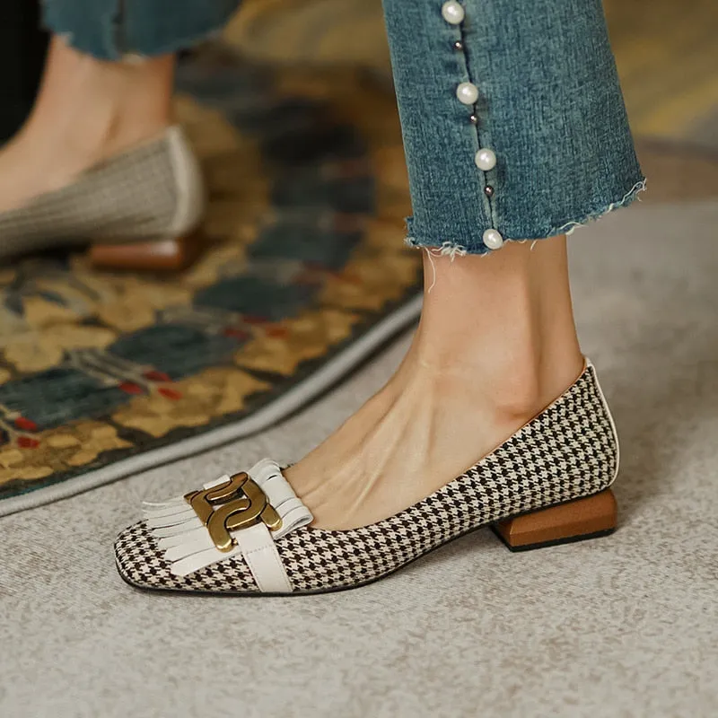 Light In Loafers Meaning vintage plaid tassel low heel loafers