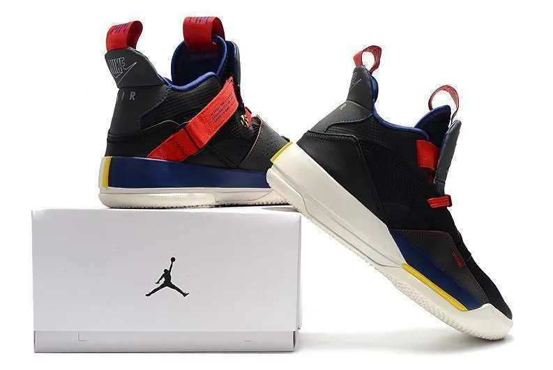 Nike Air Jordan 33 Black Red Navy Men Shoes Sale Size US 7-12 Asics Volleyball Shoes Clearance