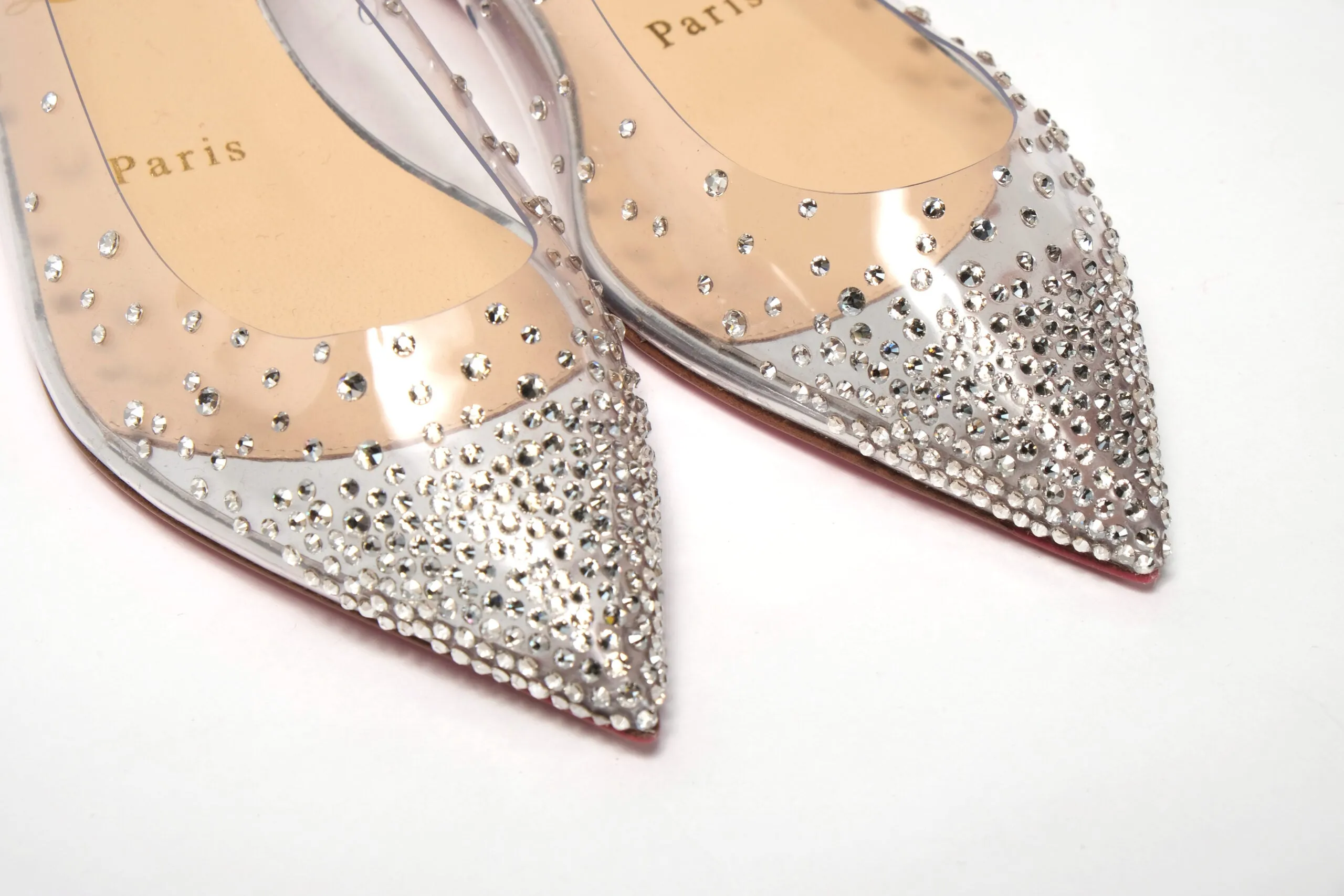 Christian Louboutin Silver Crystals Flat Point Toe Shoe Payless Shoes Flats