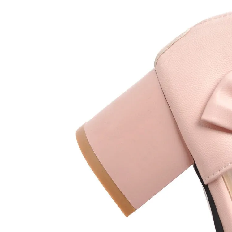 Sandals By White Mountain Women's Solid Color Ankle Strap Butterfly Knot Block Heel Sandals