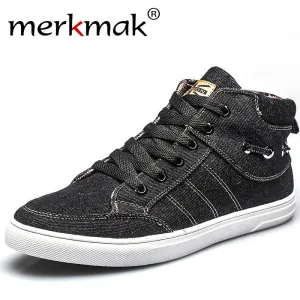 Styles Of Flat Shoes 2017 Spring Autumn Men Casual Shoes Men High Top Canvas Shoes Comfortable Washing Denim Shoes Male Retro Lace-Up Canvas Boots