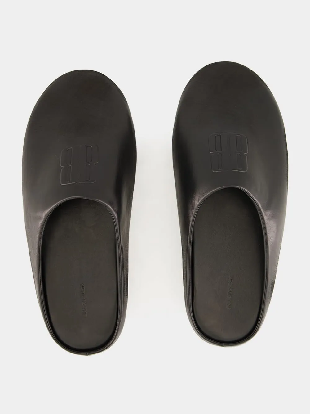 Chteau Flat Mule in Black Calfskin Imperial Slippers