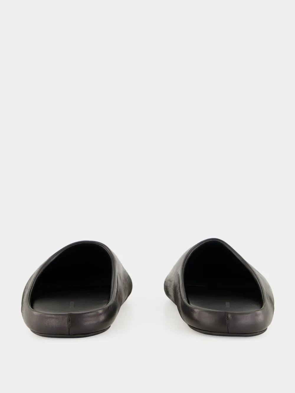 Slippers As Shoes Chteau Flat Mule in Black Calfskin