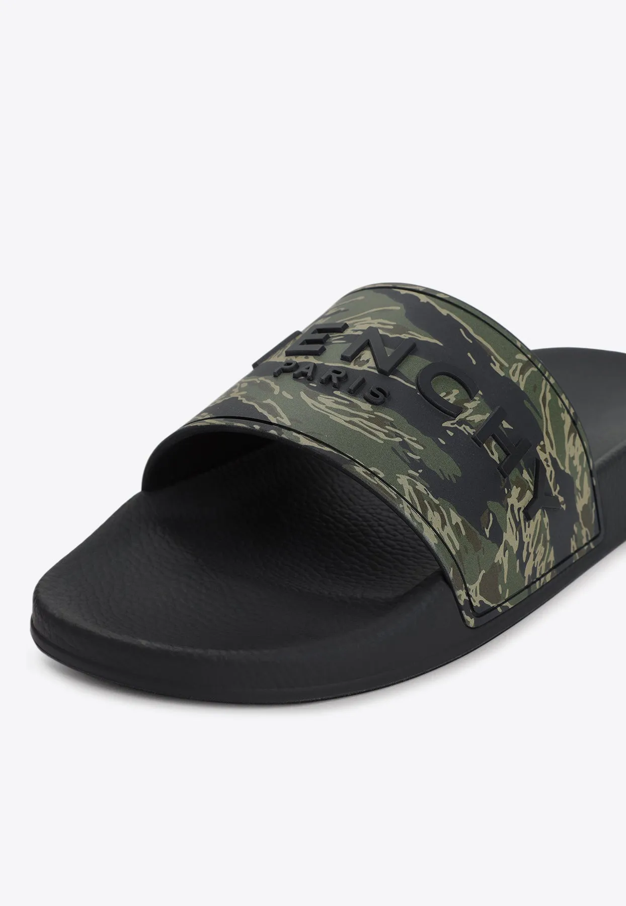 Straw Sandals Logo-Embossed Slides