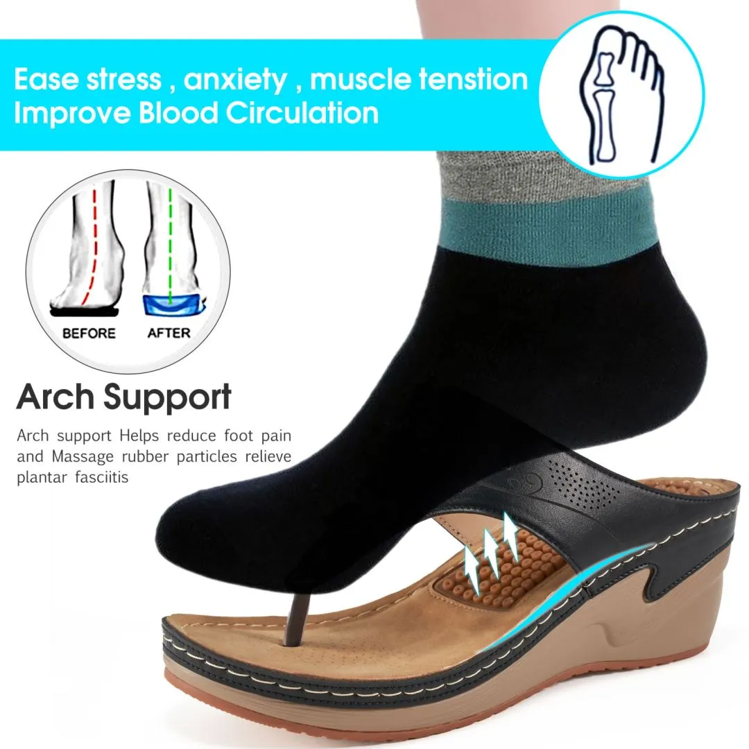 No.5Women's Flip Flop Sandals With Arch Support 3 Inch Flip Flops