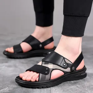Men's Luxury Summer Soft Soled Sandals Low Heel Comfort Sandals