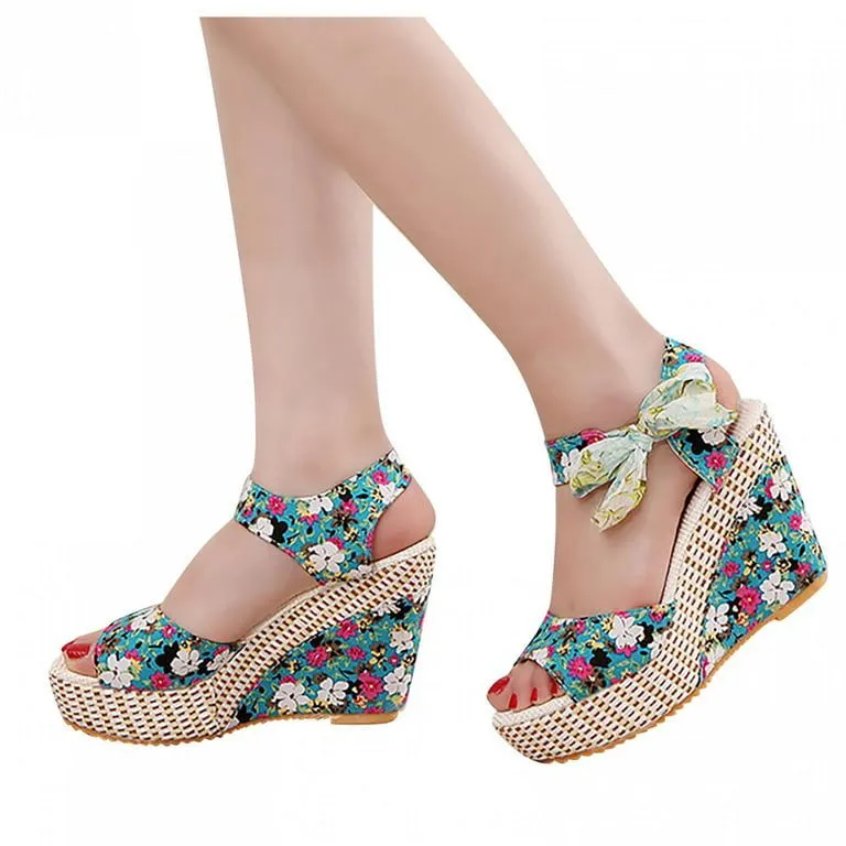 Best Slippers To Wear On Hardwood Floors Wedge Lace Laces Floral Pattern High Heels S3365441