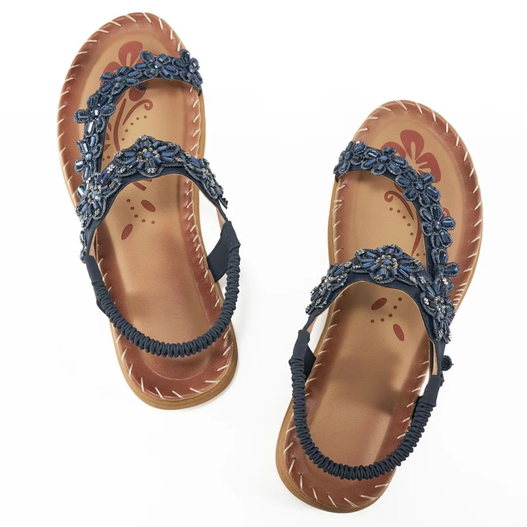 No.7Sandals for Women Comfortable Flats Shoes with Elastic Ankle Strap Gladiator Bohemian Beaded Dress Shoe Outdoor Non Slip Beach Clip Toe Summer Sandal Giuseppe Zanotti Design Sandals