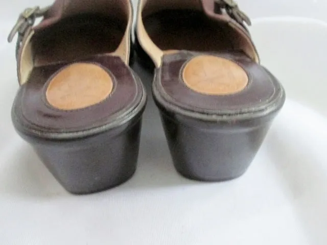 Mr Porter Loafers Womens CLARKS ARTISAN Clog Leather Shoe Slip on Loafer Mules 8 BROWN Buckle MOC