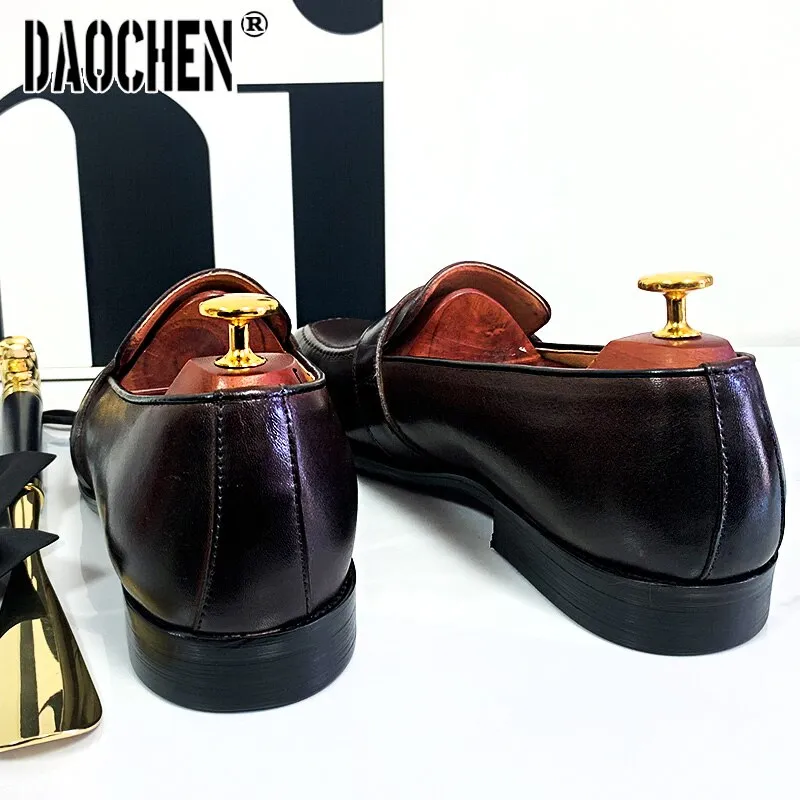 Loafers Reddit SLIP ON MEN CASUAL SHOE BROWN BLACK GENUINE LEATHER SHOES FOR MEN