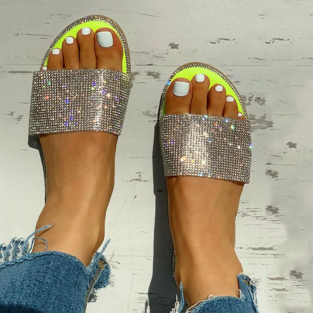 Jeweled Flip Flops Wedding Women Comfy Platform Casual Sandal Shoes Summer Beach Travel Slipper Flip Flops