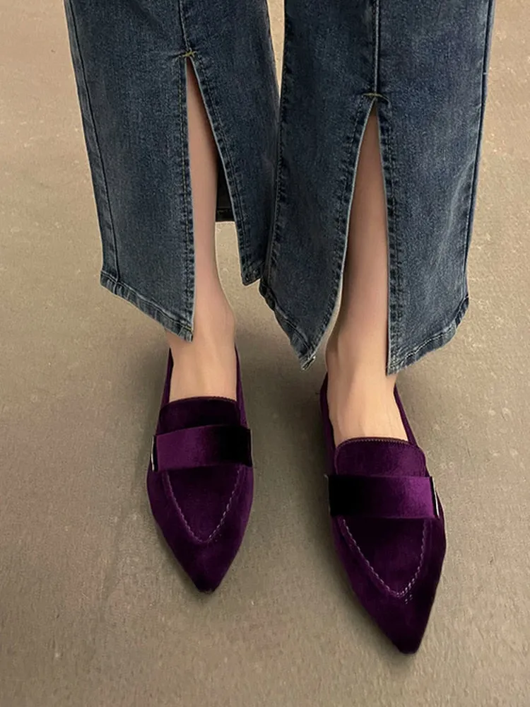 Women Flats Ballet Dance Pointed Toe Sandals Shoes 2023 Spring New Designer Loafers Shoes Suede Casual Sport Walking Zapatillas When Do You War Loafers
