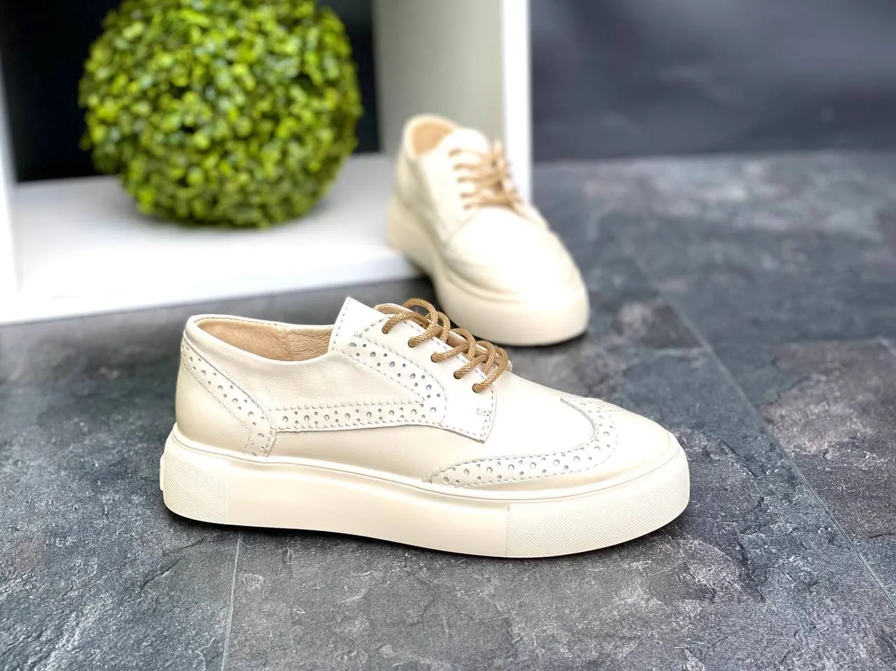 Loafers With Bows Women Leather Loafers Oxford Ivory