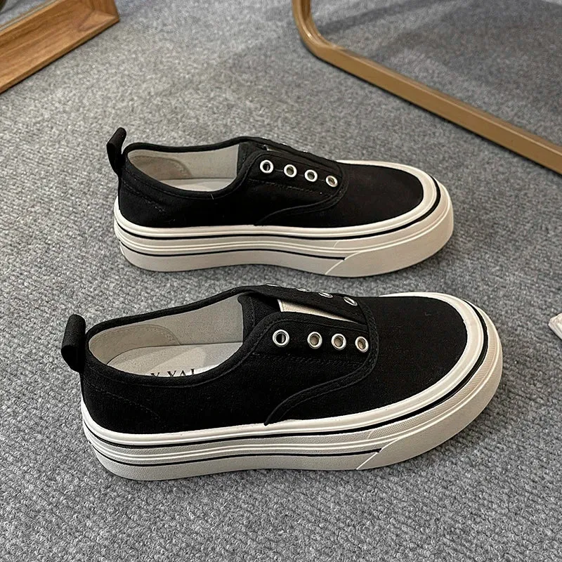 Best Loafers Reddit Women Outdoor Walking Canvas Shoes New Fashion Jogging Sneakers Slip-on Woman Vulcanized Flat Casual Loafers Ladies Zapatillas