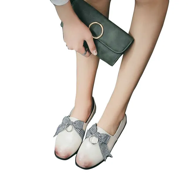 Platform Oxford Women Spring Shoes Butterfly-knot Ring Decoration Causal Shoes