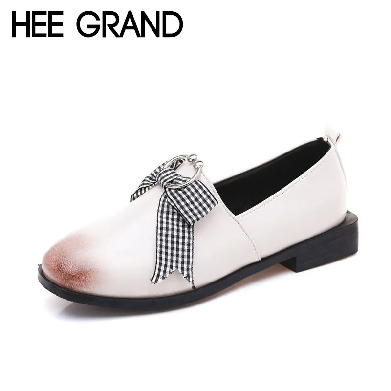 Oxford Derby Shoes Women Spring Shoes Butterfly-knot Ring Decoration Causal Shoes
