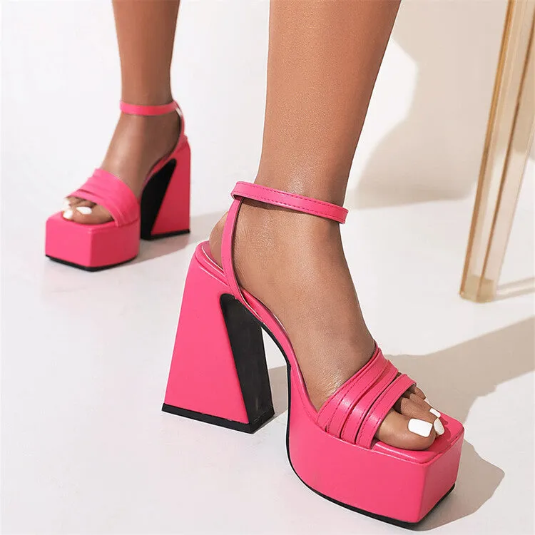 Women's Ankle Strap Thick Sole High Heel Platform Sandals Sandals Cozumel