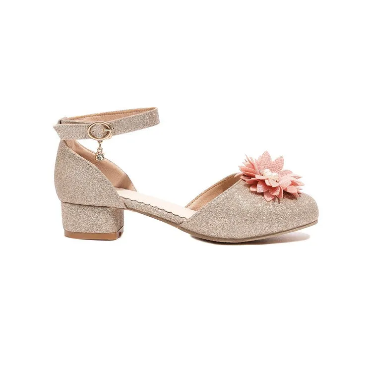 Sandals From Jcpenney Women's Bling Bling Flora Round Toe Hollow Out Block Heel Low Heels Sandals