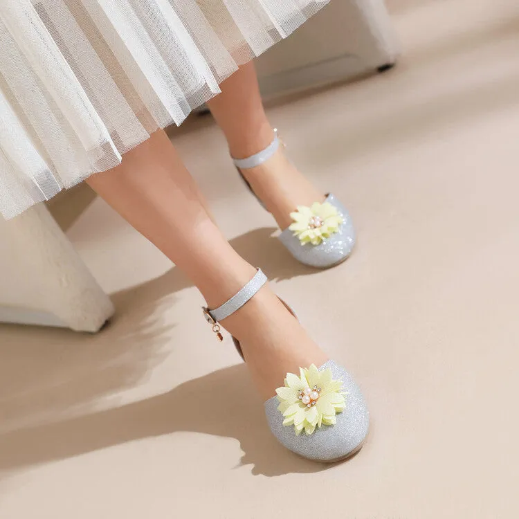 Women's Bling Bling Flora Round Toe Hollow Out Block Heel Low Heels Sandals Dannto Sport Hiking Sandals 5.5