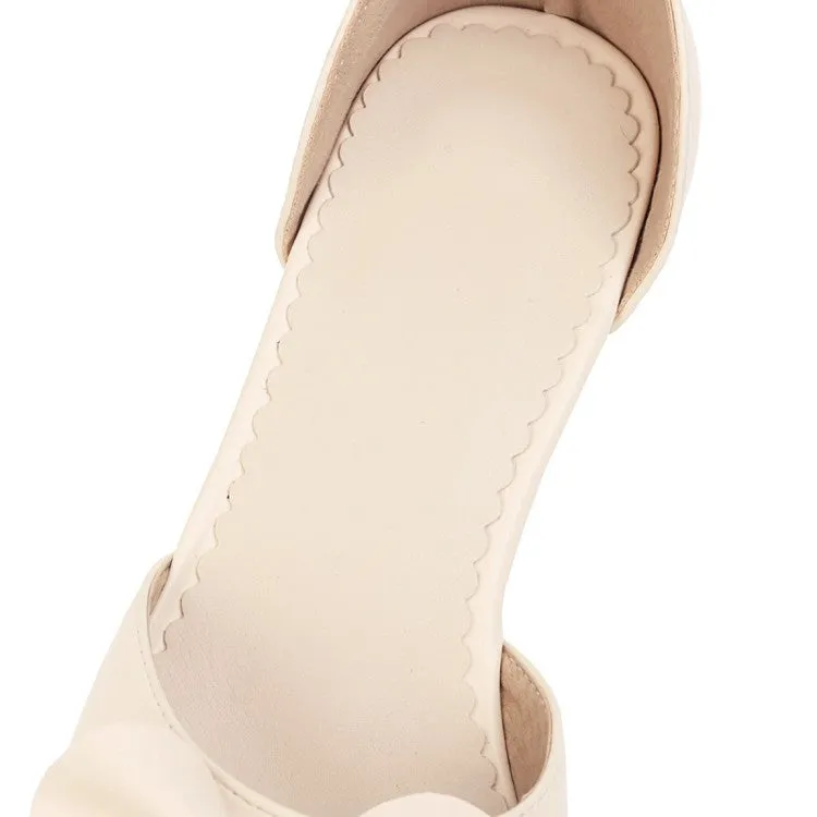 All Inclusive Resorts Adults Only Women's Butterfly Knot Pearls Hollow Out Ankle Strap Block Heel Low Heels Sandals