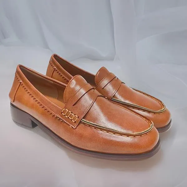 Shell Cordovan Penny Loafers Womens Casual Work Flat Loafers 44252165S