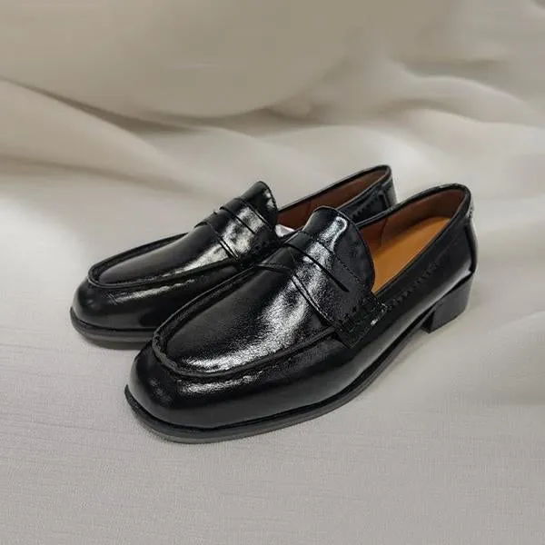 Womens Casual Work Flat Loafers 44252165S Tan Leather Loafers