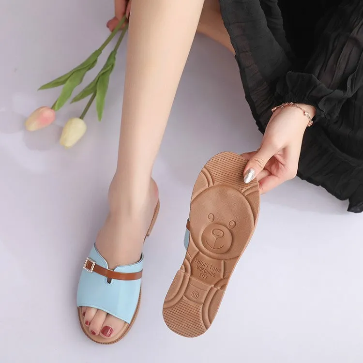 Hoodback Knit Slippers Women's Fashion Buckle Slide Sandals TC-288