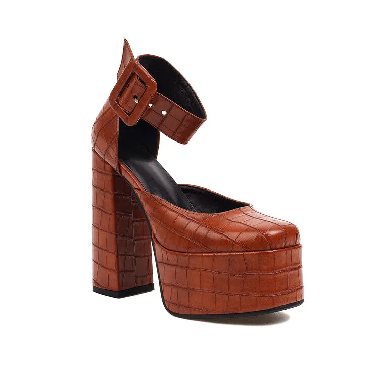 Polo Ralph Lauren Slide Sandals Women's Glossy Glossy Solid Color Round Toe Hollow Out Chunky Heel High Heels Platform Sandals