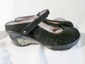 Womens J-41 ADVENTURE ON JASPER Suede Slip on Shoe Clog 9 BLACK Maryjane Mule Union Loafers Stl