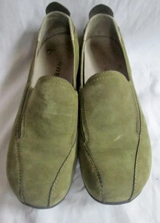 Loafers And Slacks Womens MERRELL PRIMO MOC II Suede Leather Slip on Shoe 8.5 OLIVE GREEN Walking