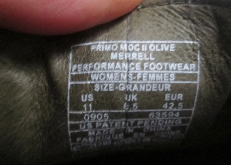 Womens MERRELL PRIMO MOC II Suede Leather Slip on Shoe 8.5 OLIVE GREEN Walking Loafers And Dress