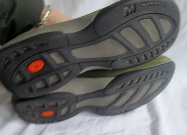 Womens MERRELL PRIMO MOC II Suede Leather Slip on Shoe 8.5 OLIVE GREEN Walking Images Of Penny Loafers