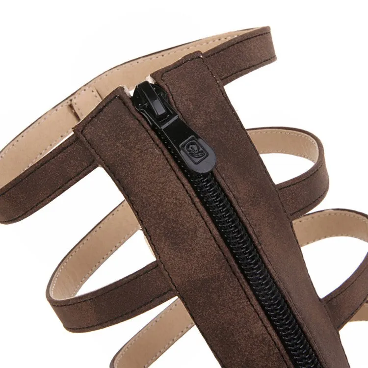 Women's Peep Toe Hollow Out Solid Color Block Heel Low Heels Sandals Best Beach Sandals