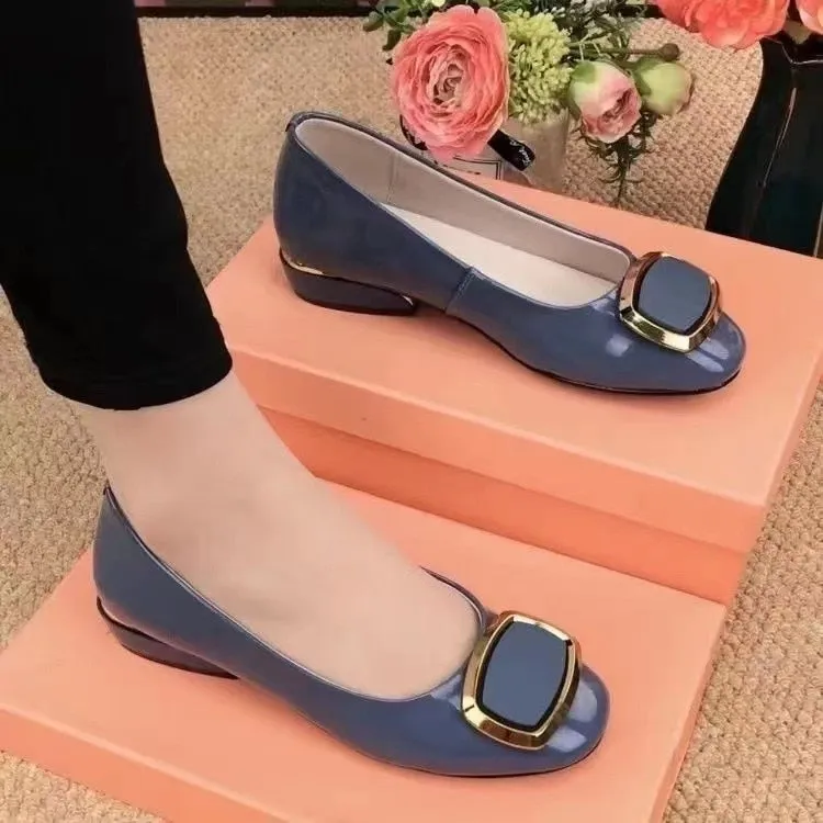 Milano Sandals Womens Shallow Single Shoes Summer New Mesh Square Buckle Sandals Women Casual All-match 3CM Low-heel Sandals Women Shoes