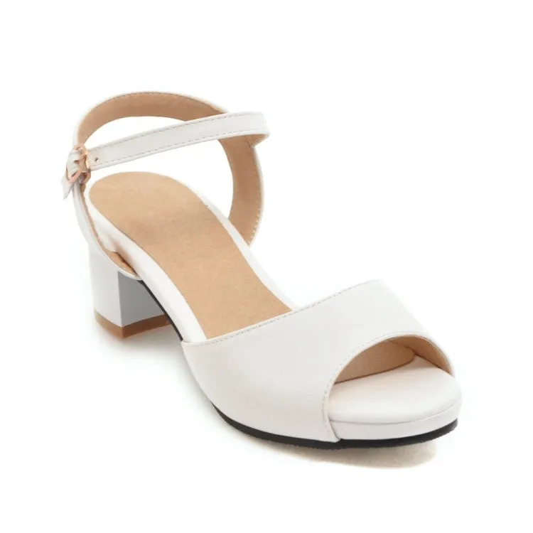 Women's Solid Color Peep Toe Ankle Strap Block Heel Sandals Universal Threads Sandals