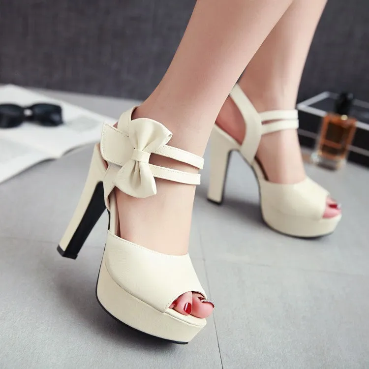Women's Solid Color Peep Toe Double Ankle Strap High Heel Platform Sandals Sandals Clarks Mens
