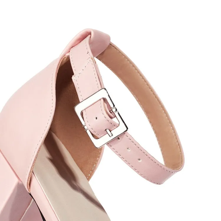 Sandals For Fallen Arches Women's Solid Color Round Toe Hollow Out Ankle Strap Low Block Heels Sandals