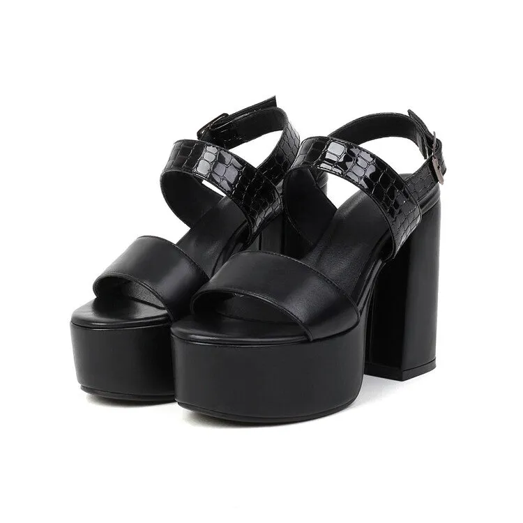 Thong Sandals Shoes Women's Solid Color Thick Sole Block Heel Platform Sandals