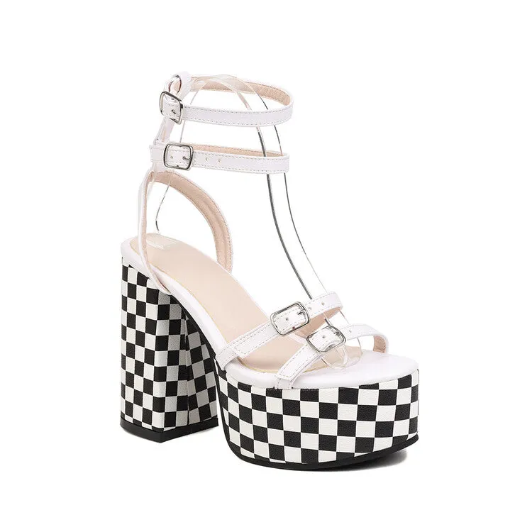 Women's Square Toe Double Ankle Strap Thick Sole Block Heel Platform Sandals Antonio Melani Sandals