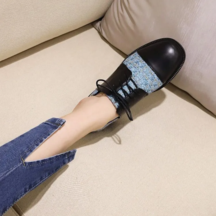 Oxford Street Dr Martens Women's Square Toe Lattice Lace-Up Oxford Shoes